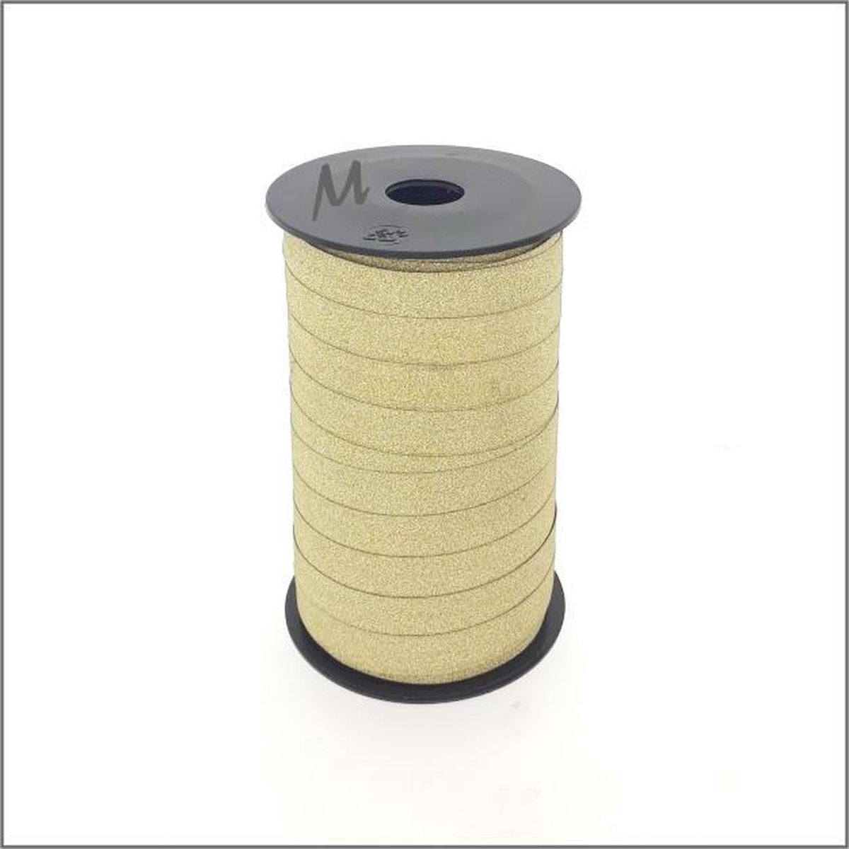 Glitter lint - Krullint - Goud (10 mm x 100 meter)