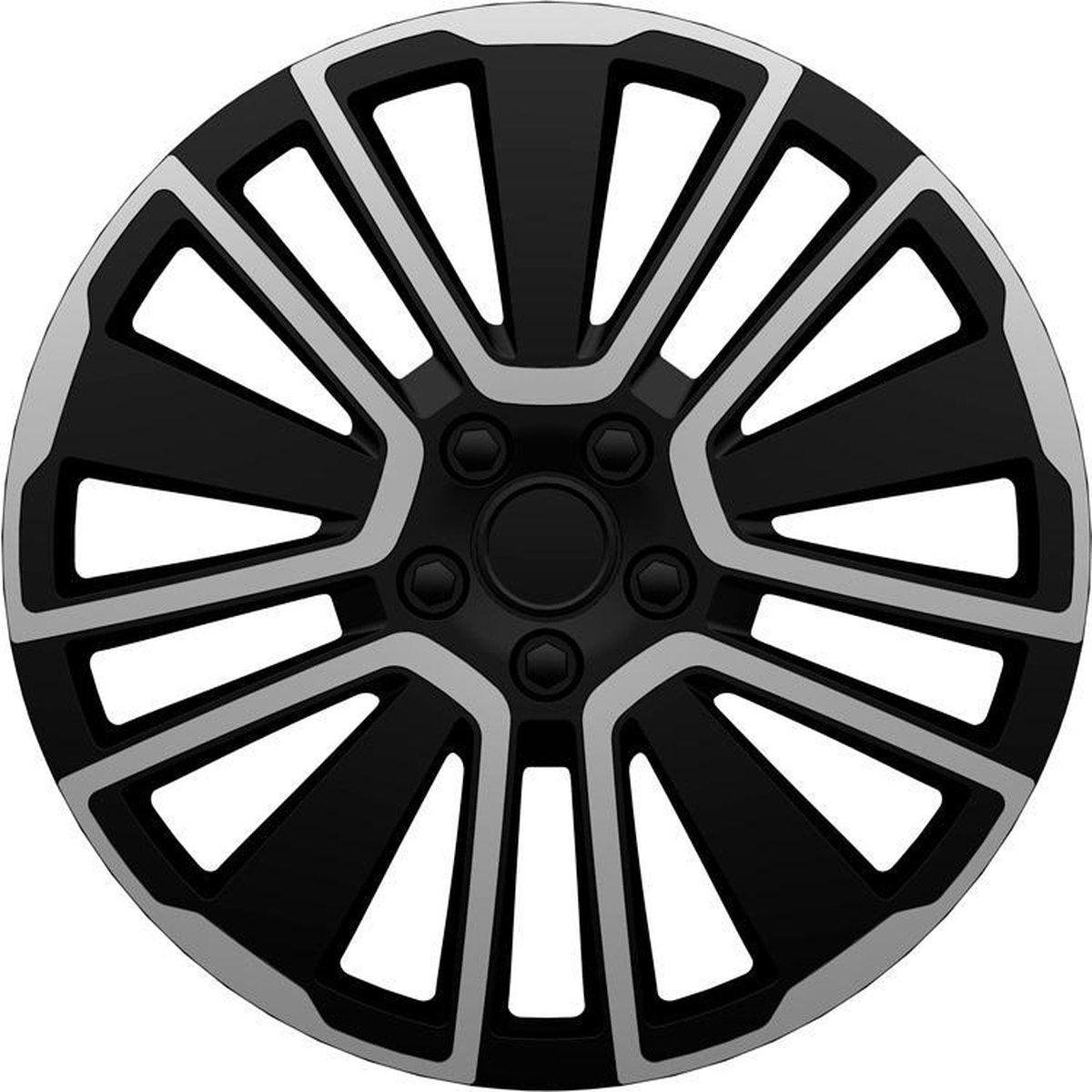 4-Delige J-Tec Wieldoppenset Scuba 14-inch zilver/zwart