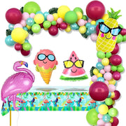 Feestdecoratie | Hawaii | Zomer | Ballonnen | Tafelkleed | Palmbladen | Lint