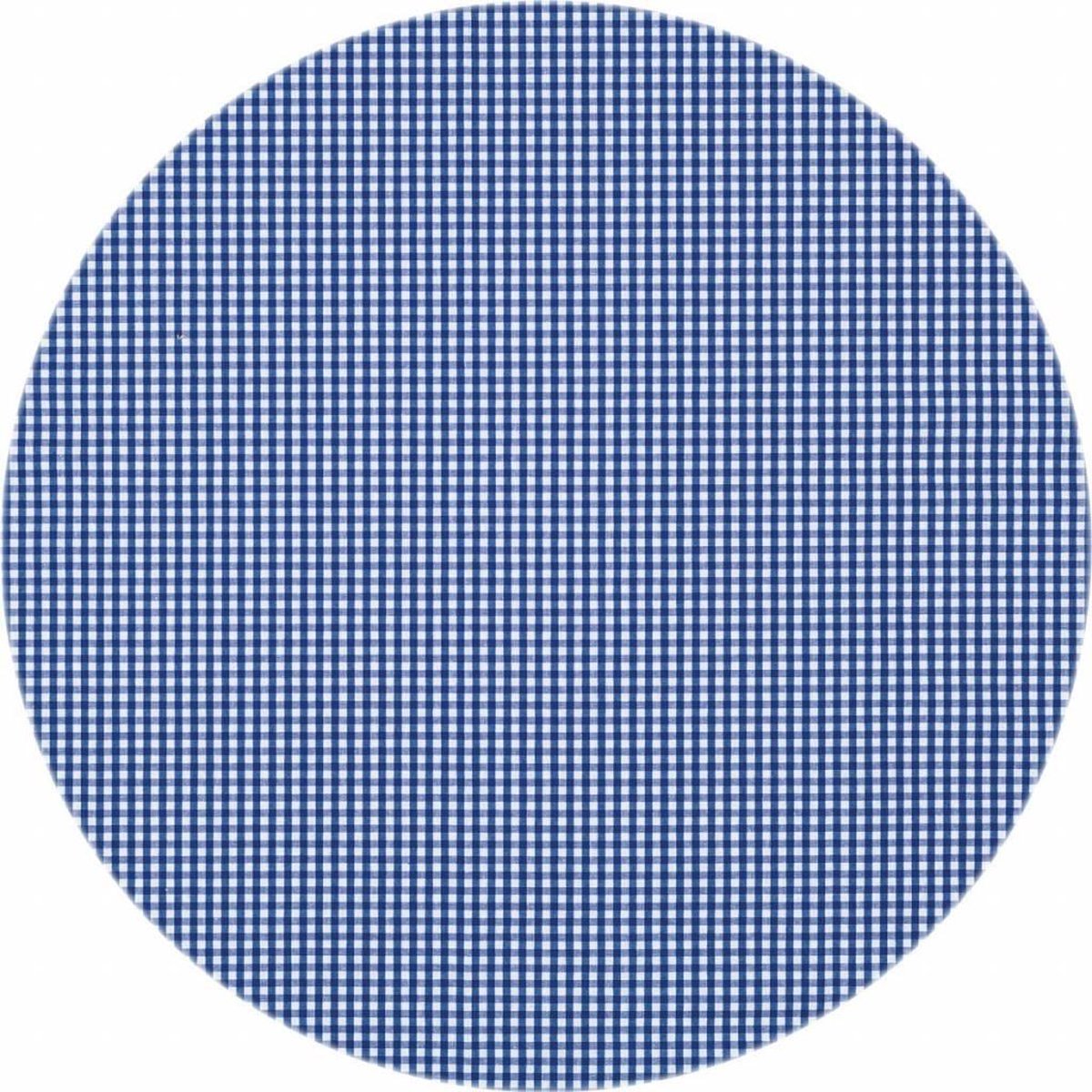 MixMamas Rond Tafelkleed Gecoat - Ø 160 cm - Ruitje - Donkerblauw