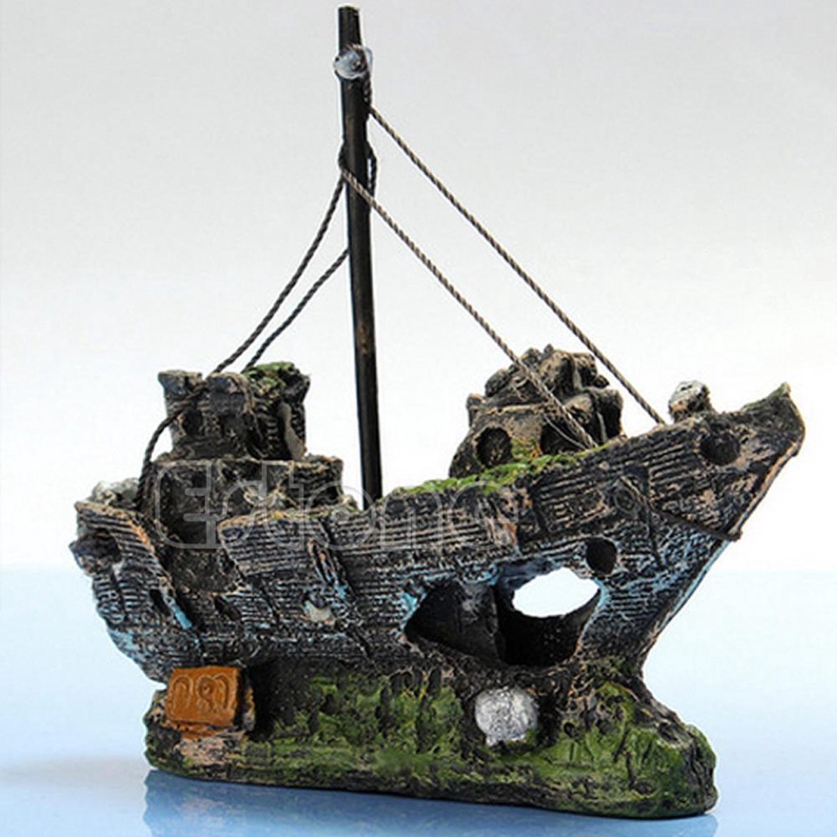 VSH Aqua Deco Gezonken Scheepswrak - Aquarium Decoratie - 13 x 5 x 11 cm