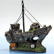 VSH Aqua Deco Gezonken Scheepswrak - Aquarium Decoratie - 13 x 5 x 11 cm