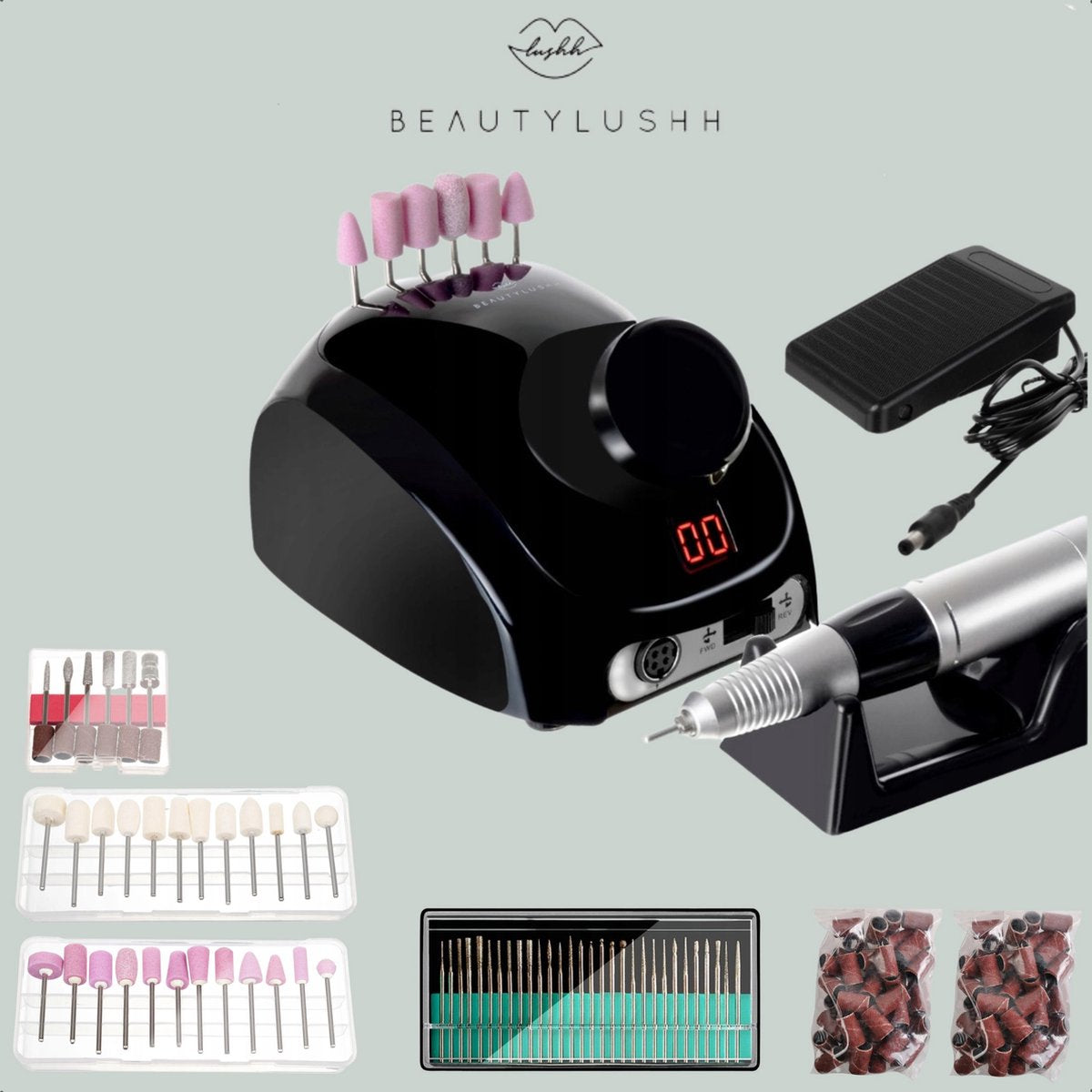 Nagelfrees - Elektrische nagelfrees - Manicureset - Elektrische nagelvijl - Inclusief 166 bitjes