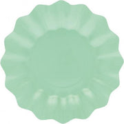 24x Diepe kartonnen bordjes mintgroen/pastelgroen 27 cm - Wegwerpborden van karton - Feestbordjes - Feestartikelen tafeldecoratie