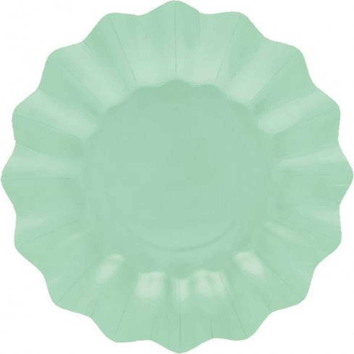 24x Diepe kartonnen bordjes mintgroen/pastelgroen 27 cm - Wegwerpborden van karton - Feestbordjes - Feestartikelen tafeldecoratie