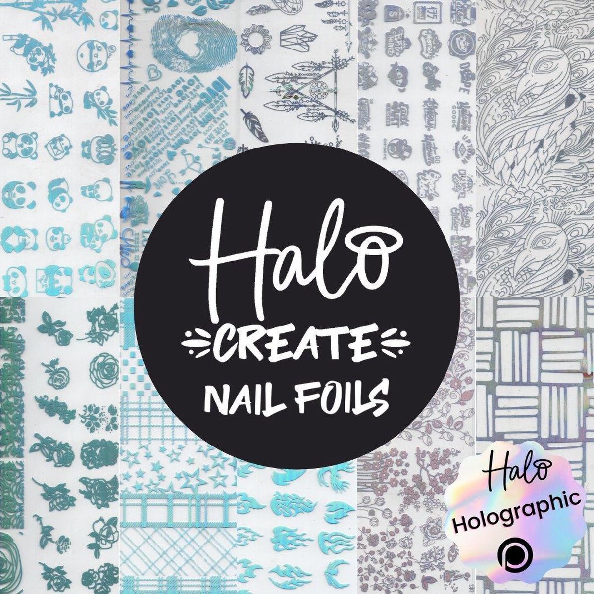 Halo Create Transfer foil "holografic" - 10 stuks in box - Nagel folie - Nail art
