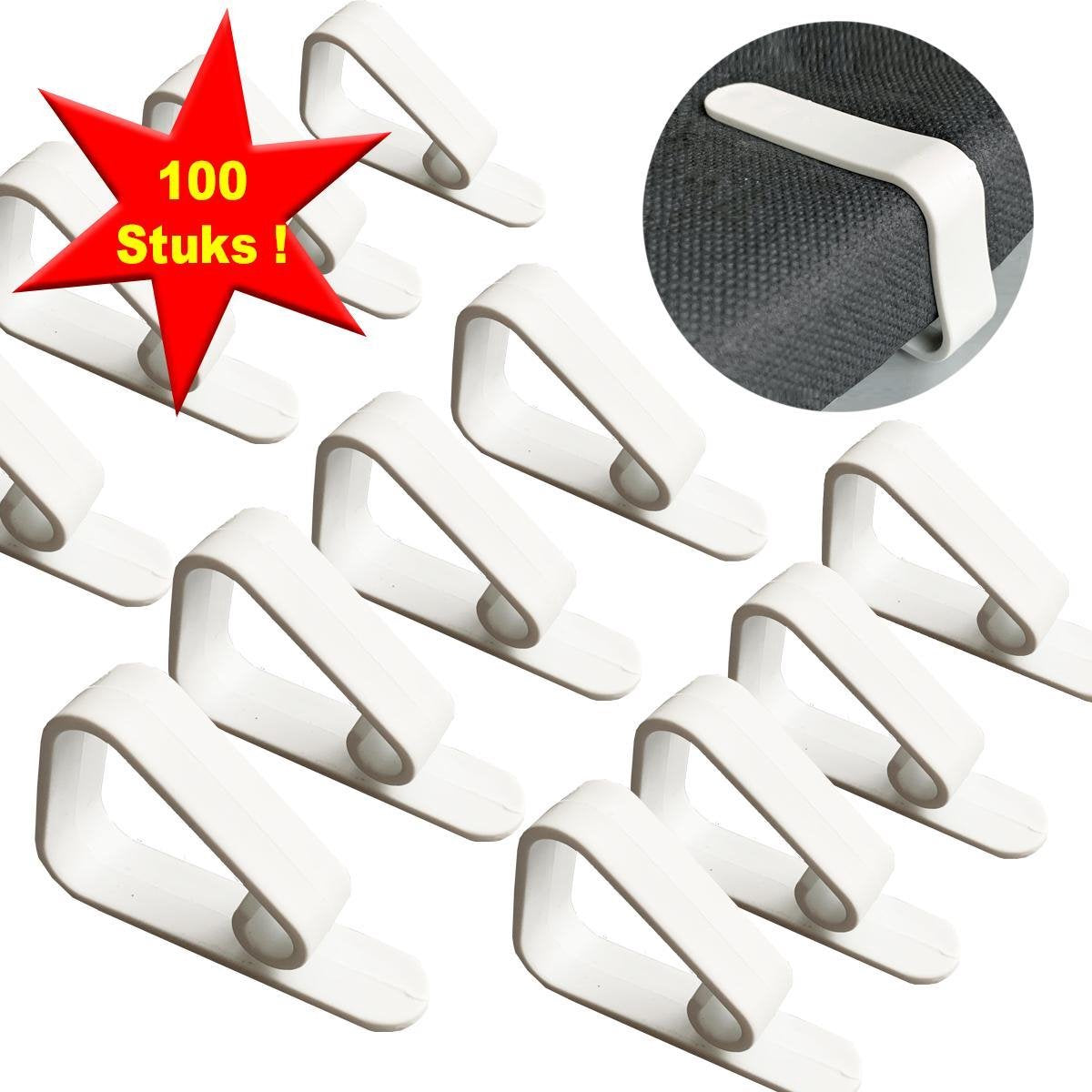 MixMamas Tafelkleed klemmen - kunststof - wit - 100 stuks - budget - Groothandelsverpakking