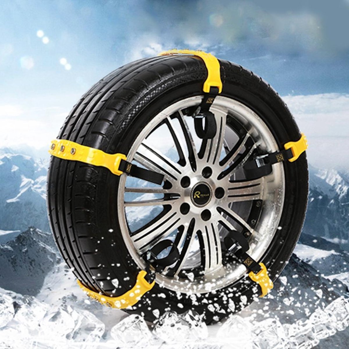 10 STKS Auto Sneeuw Tyre Anti-skid Kettingen Geel Kettingen Voor Familie Auto (Kleine Maat)