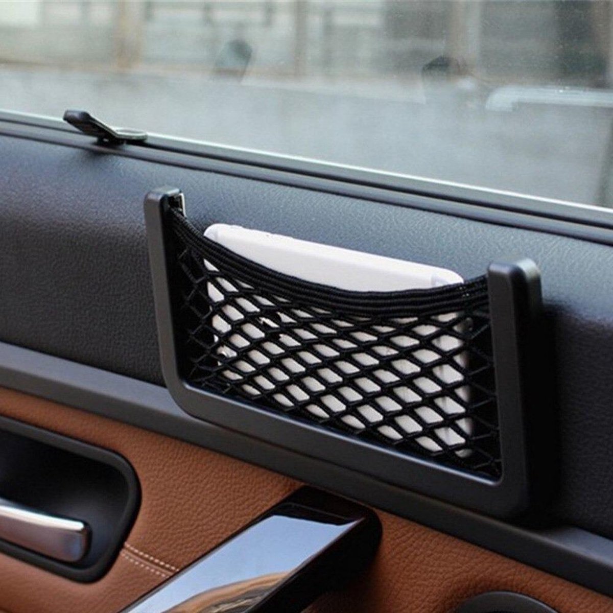 Telefoon auto Houder-Auto Opbergtas-Auto Plakken Netto Pocket Universele-Achterzak Auto Accessoires-Auto Telefoon Doos