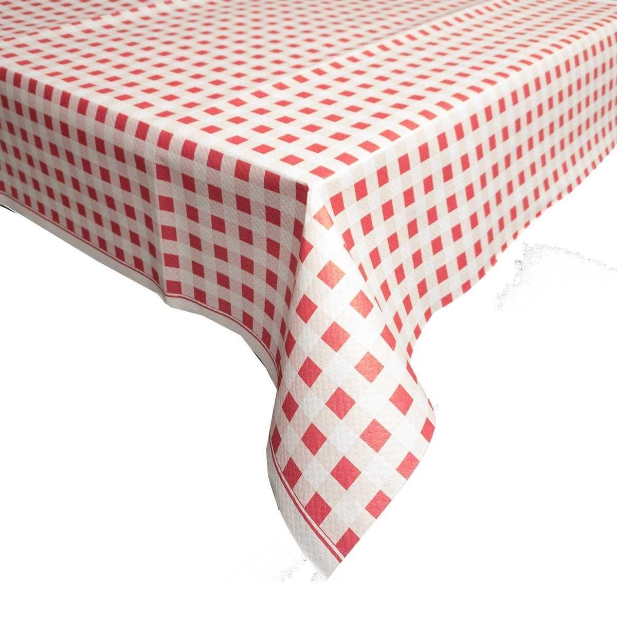 MixMamas Papieren Tafelkleed 50 stuks Ruit Rood/Wit