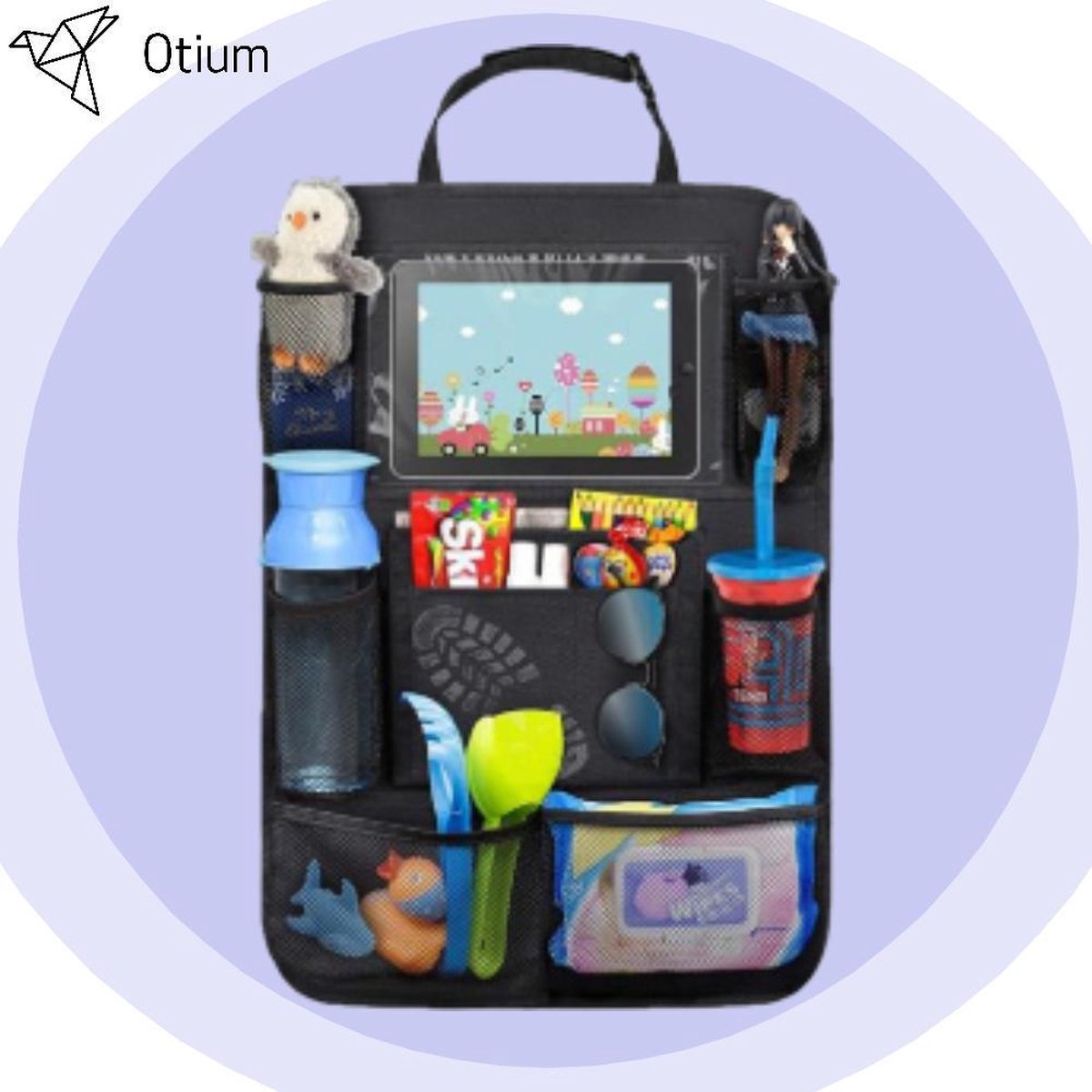Luxe Autostoel Organizer - Organizer voor in de auto - Kind - met tablet Houder - Kids - geschikt voor iPad of Tablet - Nieuw! - Vakantie - 10 vakken - voor Kinderen - Car Organizer - 2021 uitvoering! Auto Organizer - Nieuw!