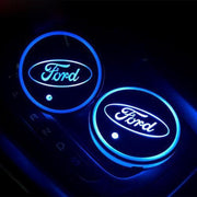 Coole Lichtgevende LED Onderzetters - Bekerhouders - Sfeerverlichting - LED Licht - Interieur Verlichting - 7 Verschillende Kleuren LED - Opladen via USB – Ford
