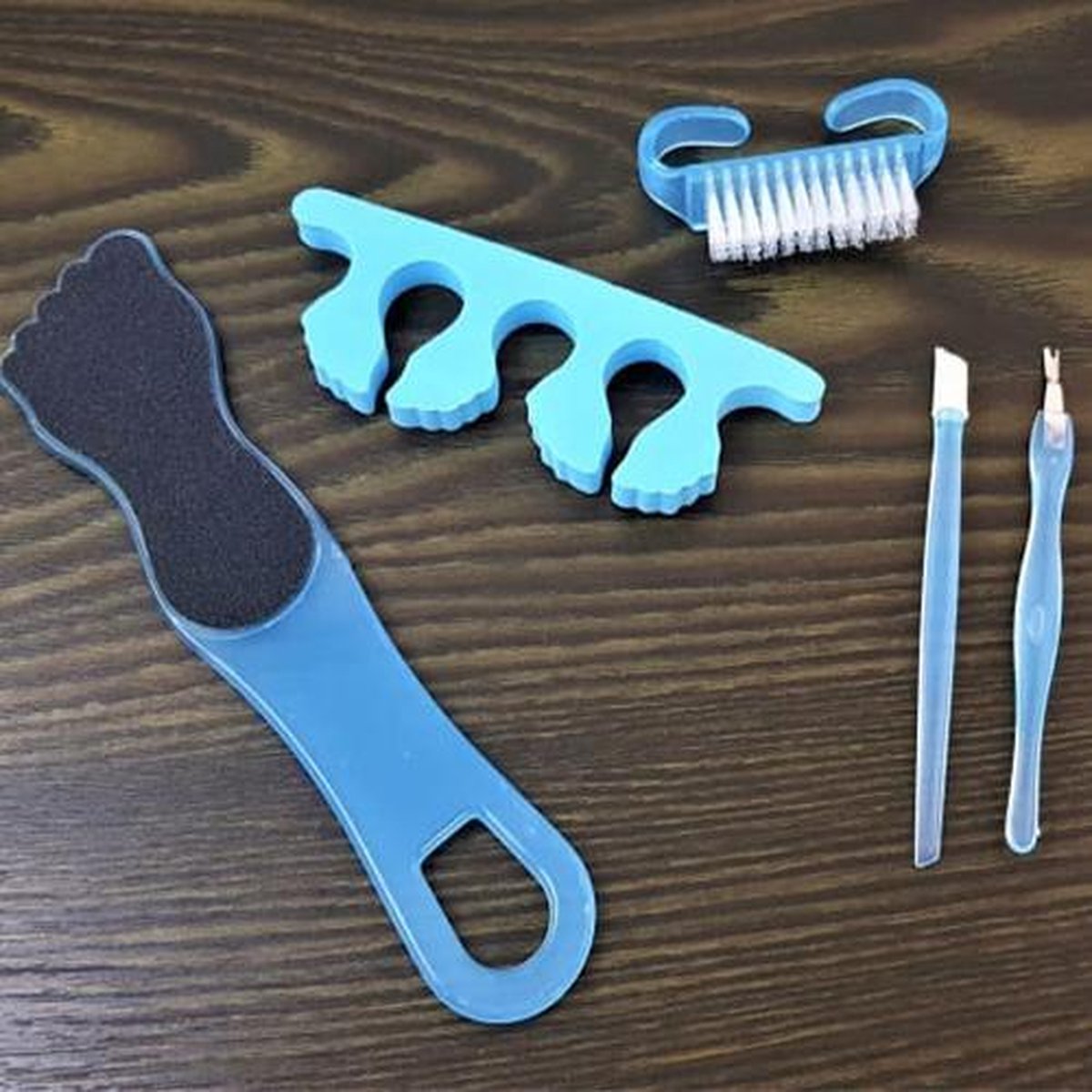 5 Delige Pedicure Set - Eelt Verwidjeren - Nagel Vijl - Pedi Set - Blauw