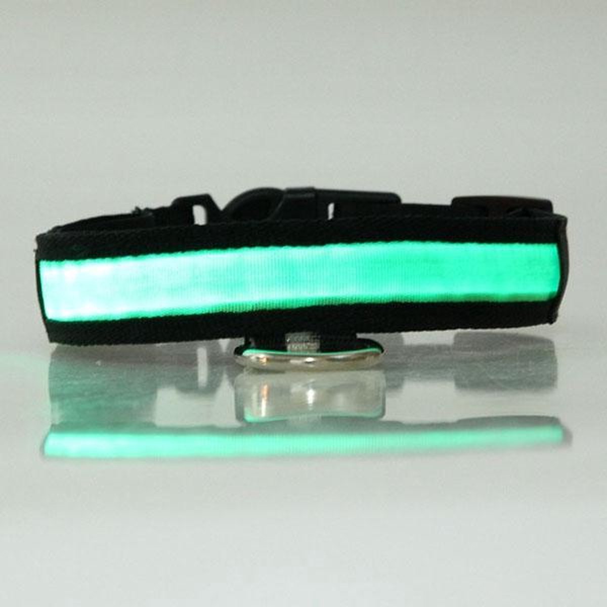 Honden Halsband LED lichtgevend! met optie knipperend licht -kleur groen