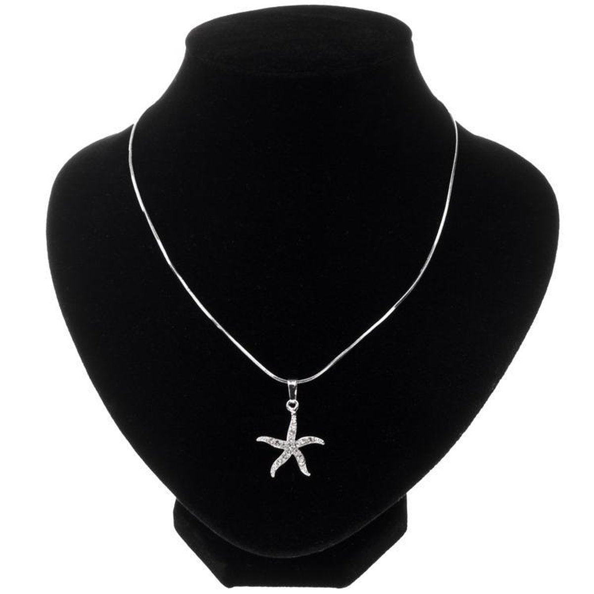 Zilverkleurige ketting met  zeesterretje