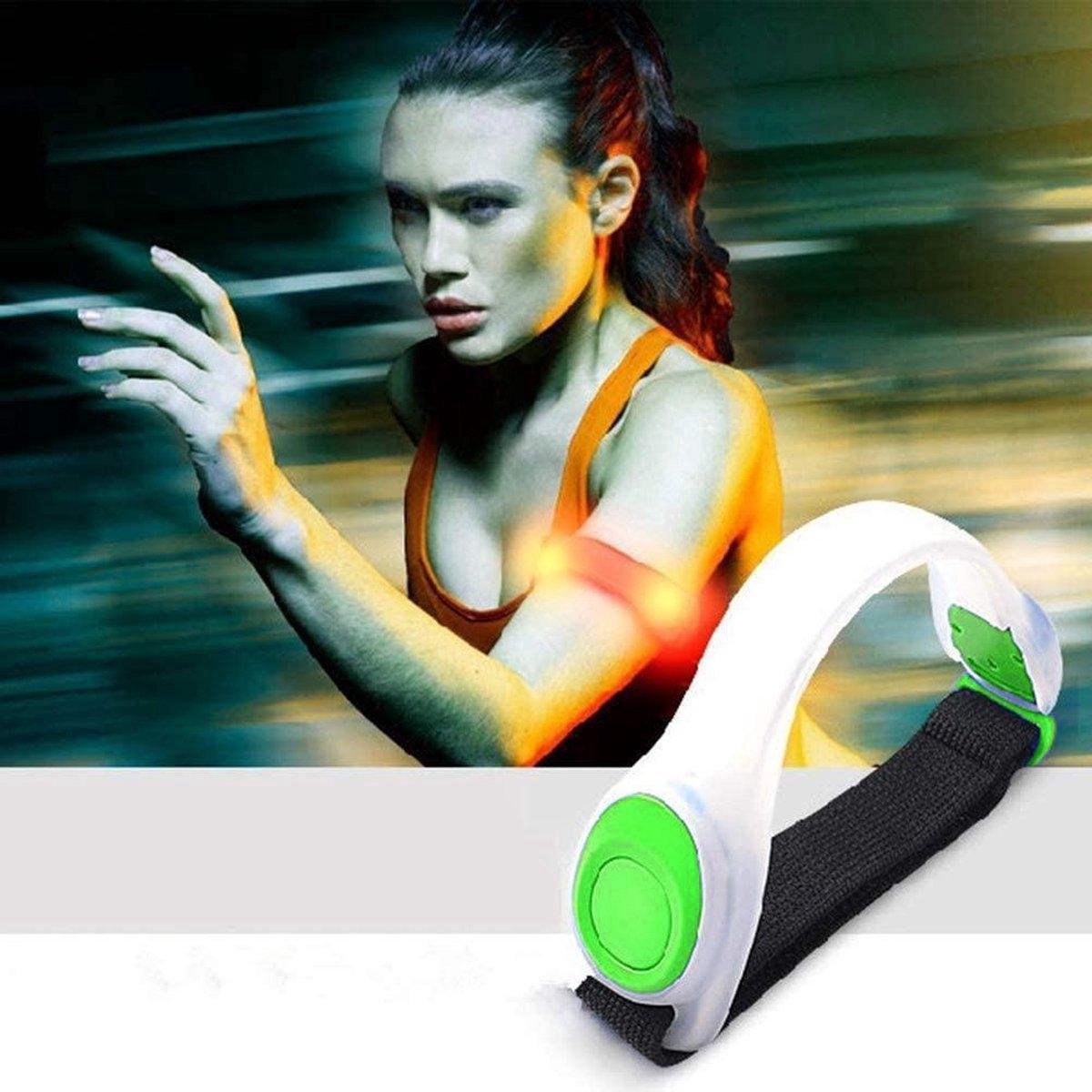LED Hardloop Sportarmband -  GROEN | INCL 2 Batterijen | Sportarmband | Safety sport armband | Hardlopen | Veiligheidsband | Hardloop verlichting | Armband hardloop-sport-fiets-wandelen | wandelen-hond |
