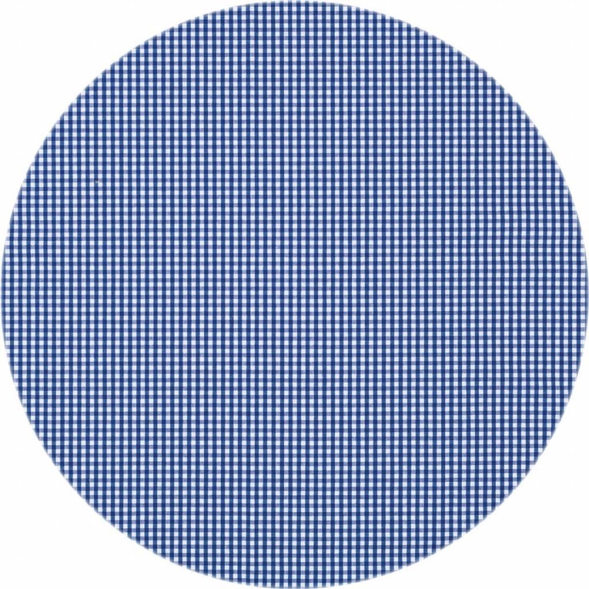 MixMamas Rond Tafelkleed Gecoat - Ø 140 cm - Ruitje - Donkerblauw