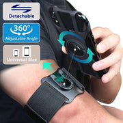 Sport-WILP Hardloop Telefoonhouder - Polsband - Armband - Hardloop Armband Telefoon - 360° draaibaar - Hardlopen - Heel stevig - Zwart - Elke smartphone - Alle telefoons
