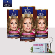 Schwarzkopf Poly Color Creme Haarverf - 36 Middenasblond - 3 Pack Voordeelverpakking + Haarloop