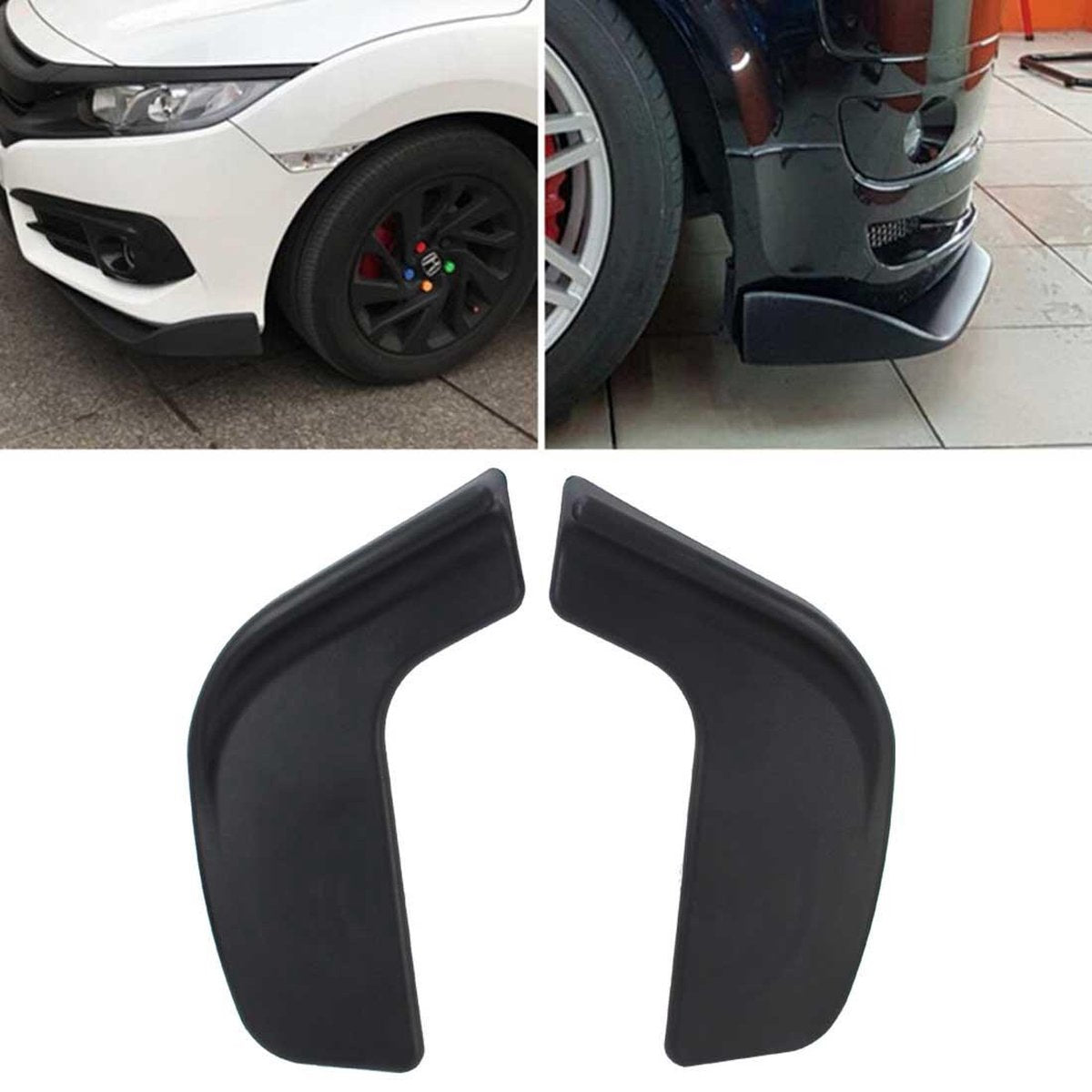 2 STUKS Universal Fit Auto Voorbumperspoiler Lip Splitter Diffuser SUV ABS Schop voor