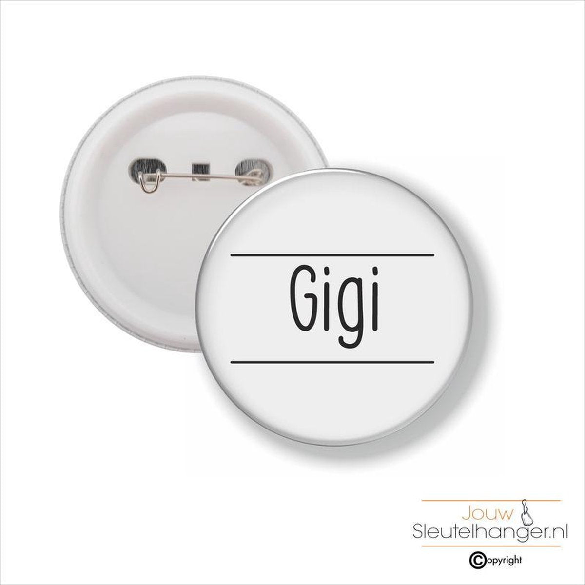 Button Met Speld 58 MM - Gigi