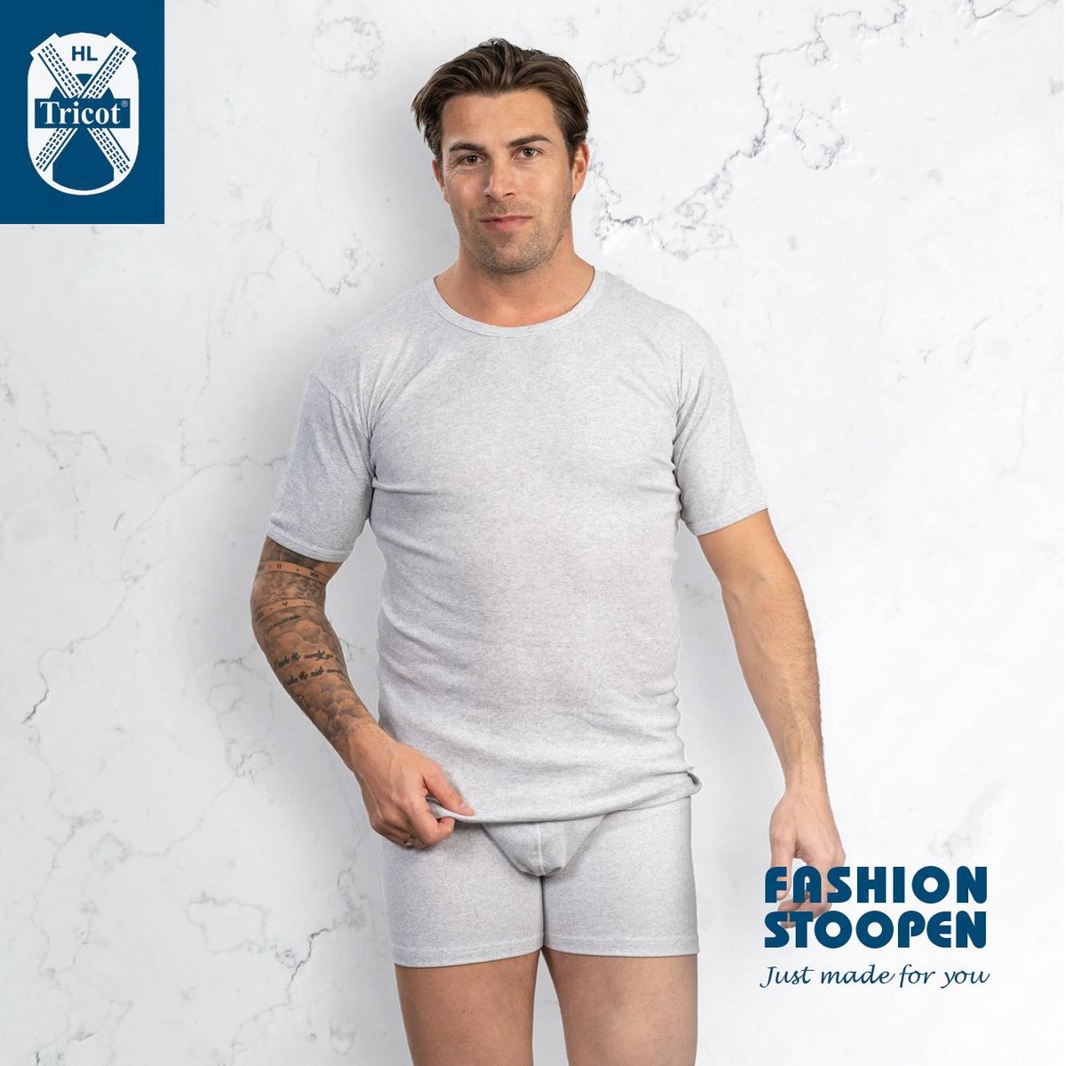 boxershort grijs/lycra -XXL