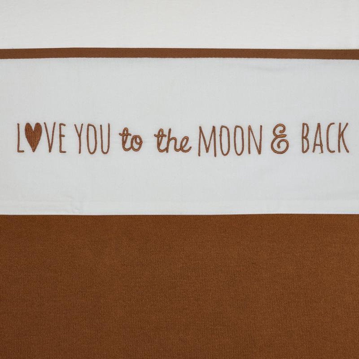 MEYCO | Ledikantlaken | Love You to the Moon and Back | Camel | 100% Katoen | 100 x 150 cm