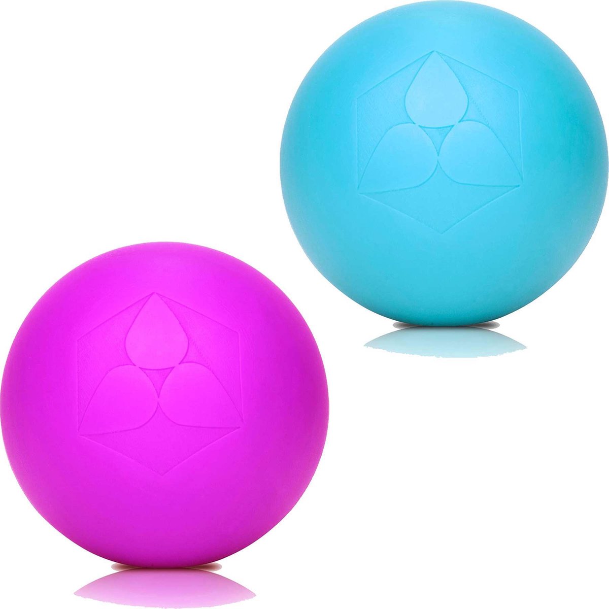 #DoYourFitness - 2x Lacrosse Bal - »Lio« - massagebal voor fasciatraining - 6 cm diameter - turquoise / roze