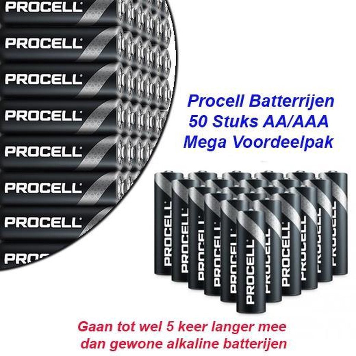Procell 20 X AA + 30 X AAA Batterijen - Mega Voordeelpak -