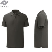 Senvi - Fit Polo - Getailleerd - Maat XXXL (3XL) - Kleur Antraciet - (Zacht aanvoelend)