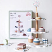 Kidz iT! Hightea Set voor kinderen | Houten Speelgoed | 14-delige High Tea Taartjes Set | Taartenplateau voor kinderen | Luxe Houten Speelservies | Taartjes Etagere | Duurzaam Spelen | Wooden Toys KidZ It!