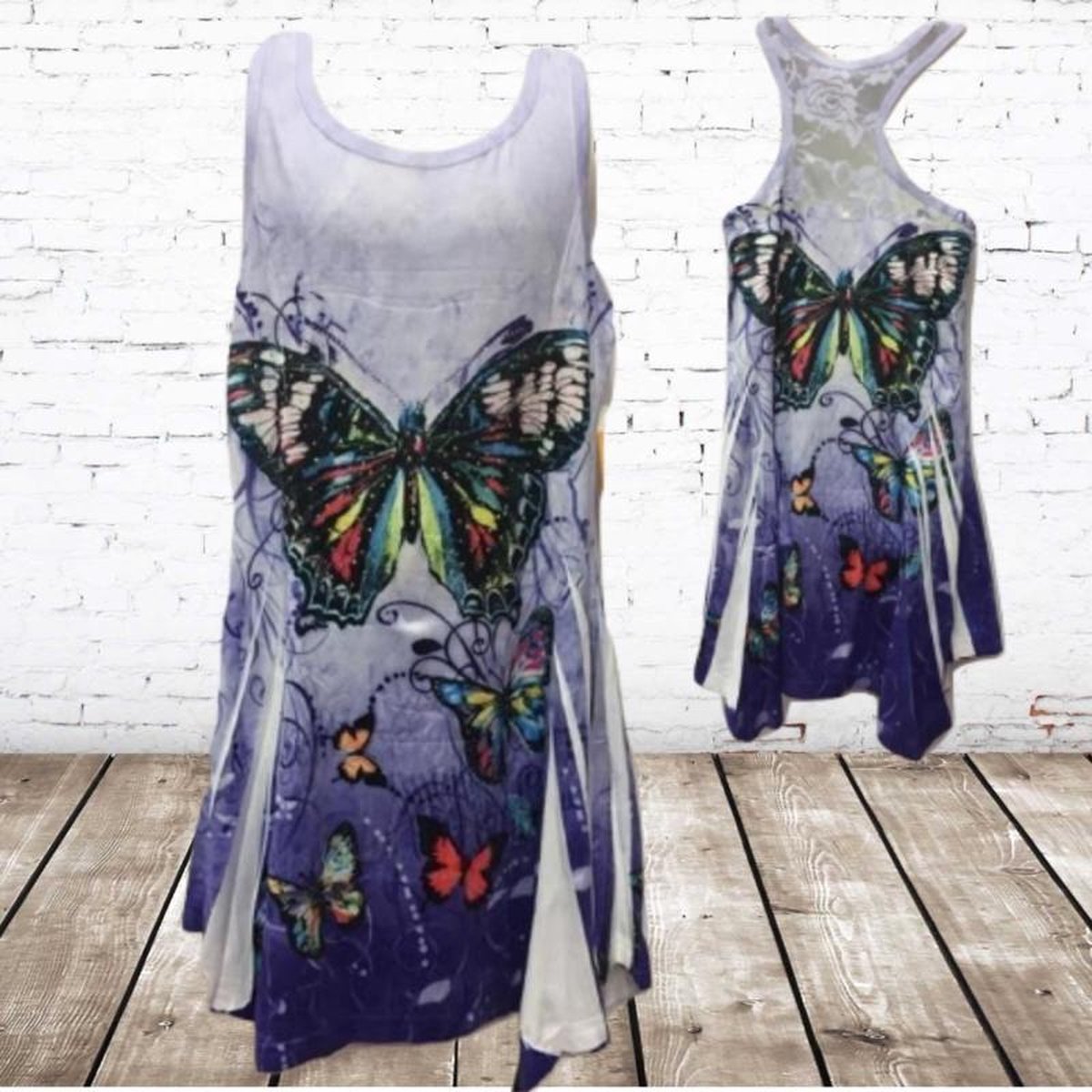 Papillon Zomerjurkje vlinder lila - 110/116
