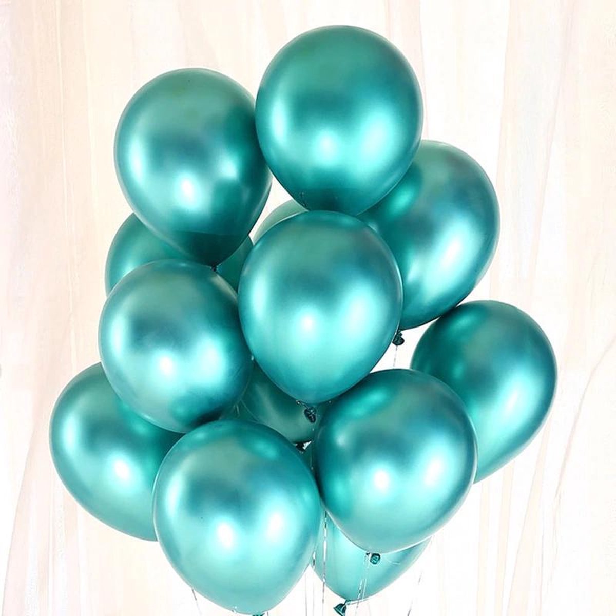 50 luxe metallic ballonnen - Groen metallic - Luxe uitstraling
