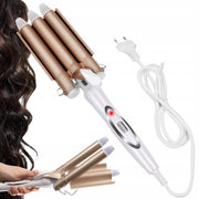 Professional - Golvenkrultang - Keramische Drievoudige krultang - Golvenkrultang - Wafeltang - Haarkruller Krultangen - Hair Curler - Wave krultang - Magische Ijzeren Stijltang - Curling Iron - Haar Stijlen - 45 W -  Wit / Beige