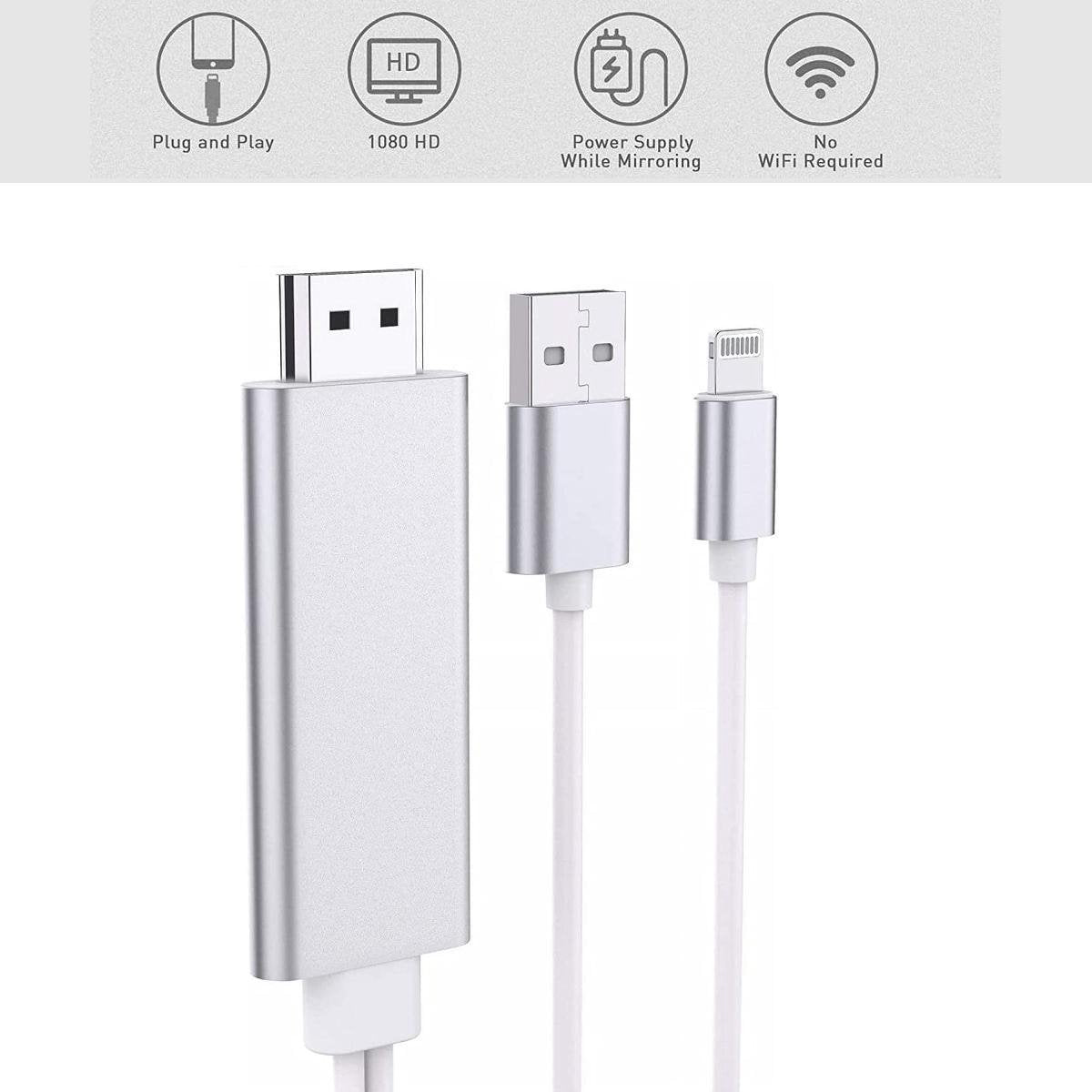 Sounix 3 in 1 Lightning naar HDMI kabel 1.8 meter-HDMI voor iphone