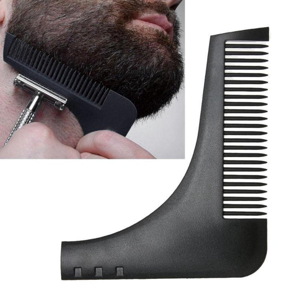 EPIN | Baard kam | Baard verzorging | Baard trimmer | Baard scheren| Baard borstel | Zwart