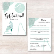 Babyshower Invulkaarten Panter Mint 10 stuks - A6 300 Grams - Mama voorspellingen - Babyvoorspellingen