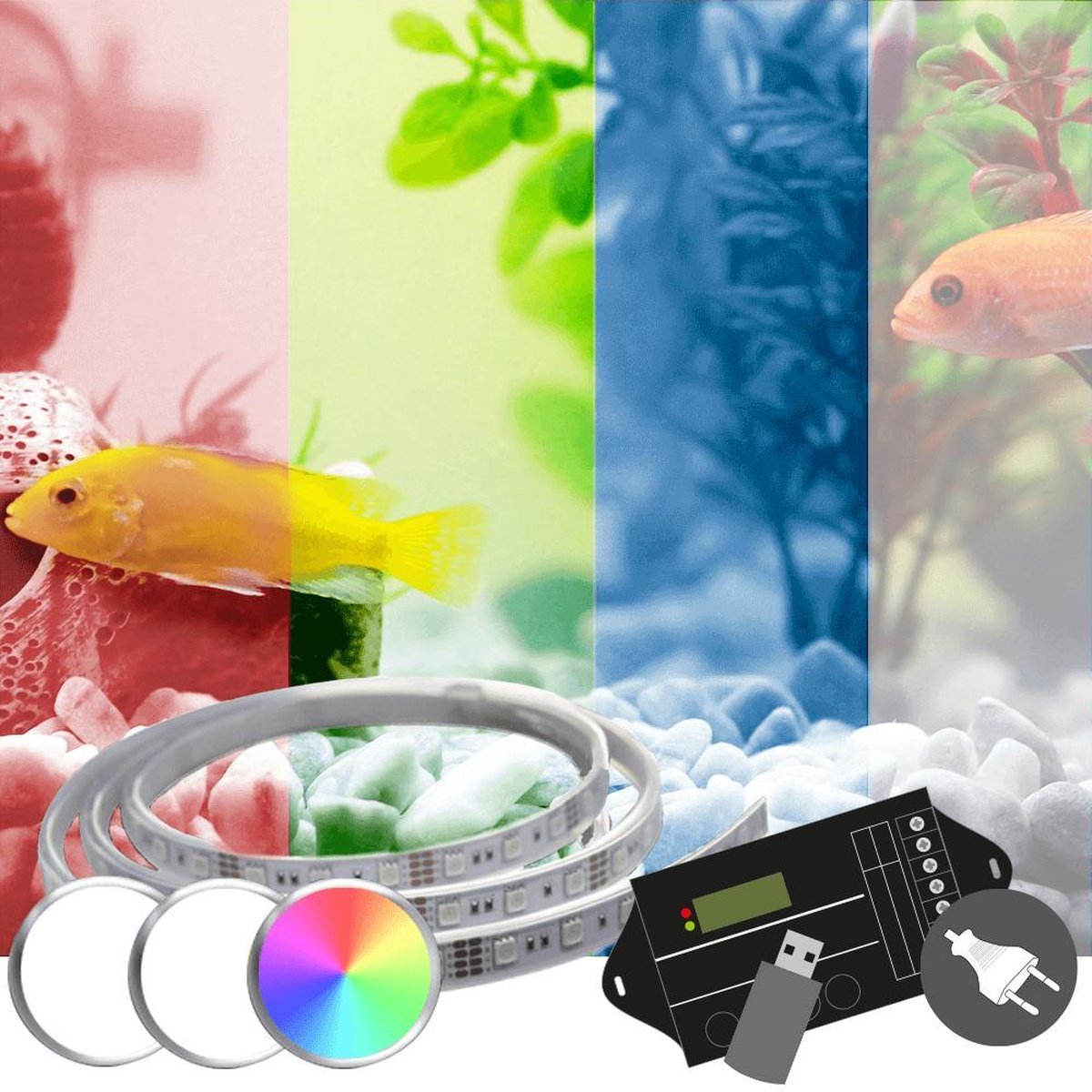Aquarium verlichting Time Controller set 'Basic Plus' < 100cm
