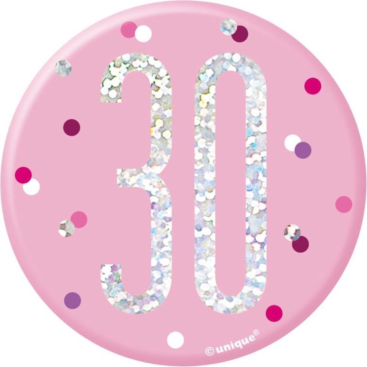 Button 30 Jaar Roze 7cm
