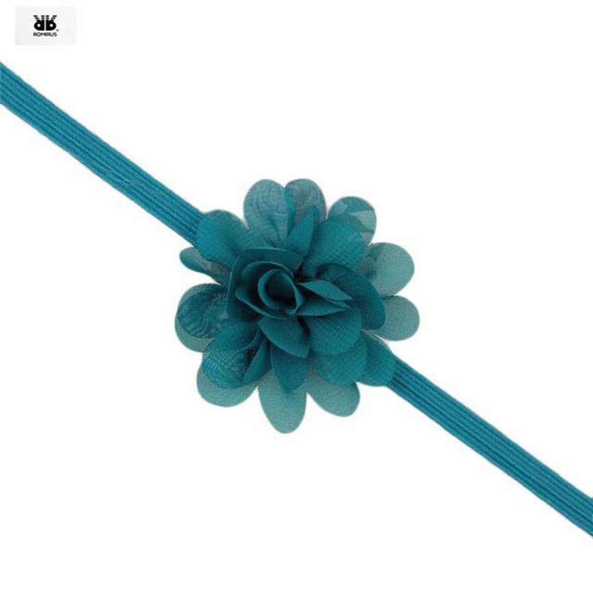 Haarband dun met Bloem - Groen