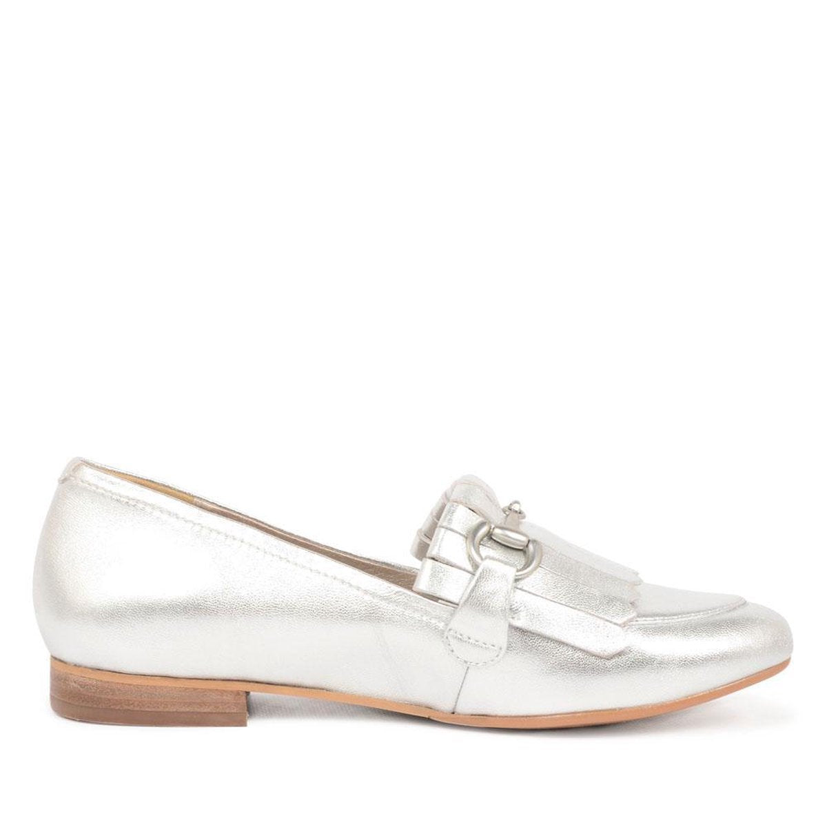 SPM Dames Loafers met Franjes - Zilver - Maat 36