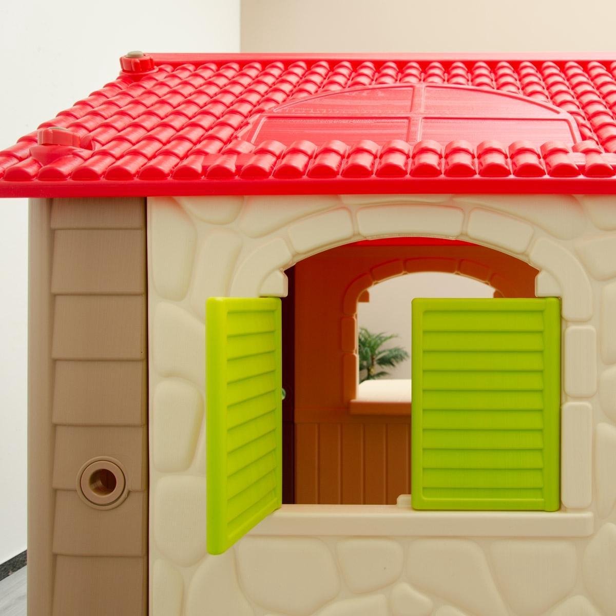 Kinderspeelhuisje incl. tafel en 2 banken Kunststof speelhuisje Tuinhuisje voor binnenshuis Buiten
