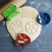 Koekjesvorm | 3-delige set | Voetbal | Goal - Bal - Shirt | Cookie cutter | Uitsteekvorm | Bakvorm | 8cm