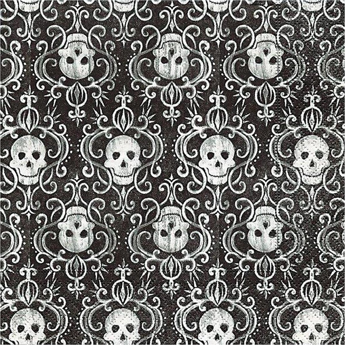 Table Napkins. size 33x33 cm. Skulls. 20pcs