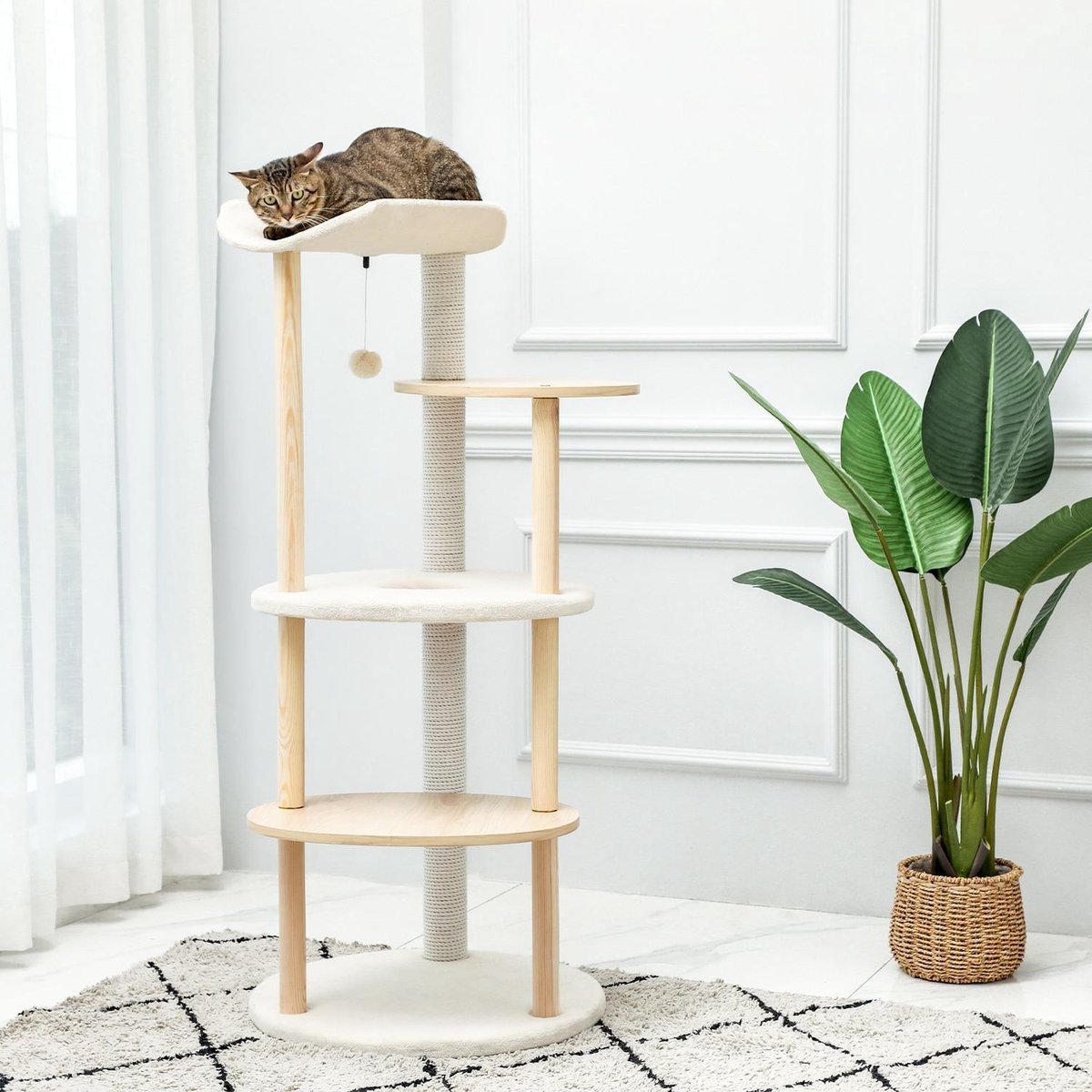 TBG Snelle Levering Huisdier Krabpaal Toren Condo Hout Krabpaal met Krabpaal voor Katten Klimmen Boom Speelgoed Beschermen Meubels Nest AMT0075BG