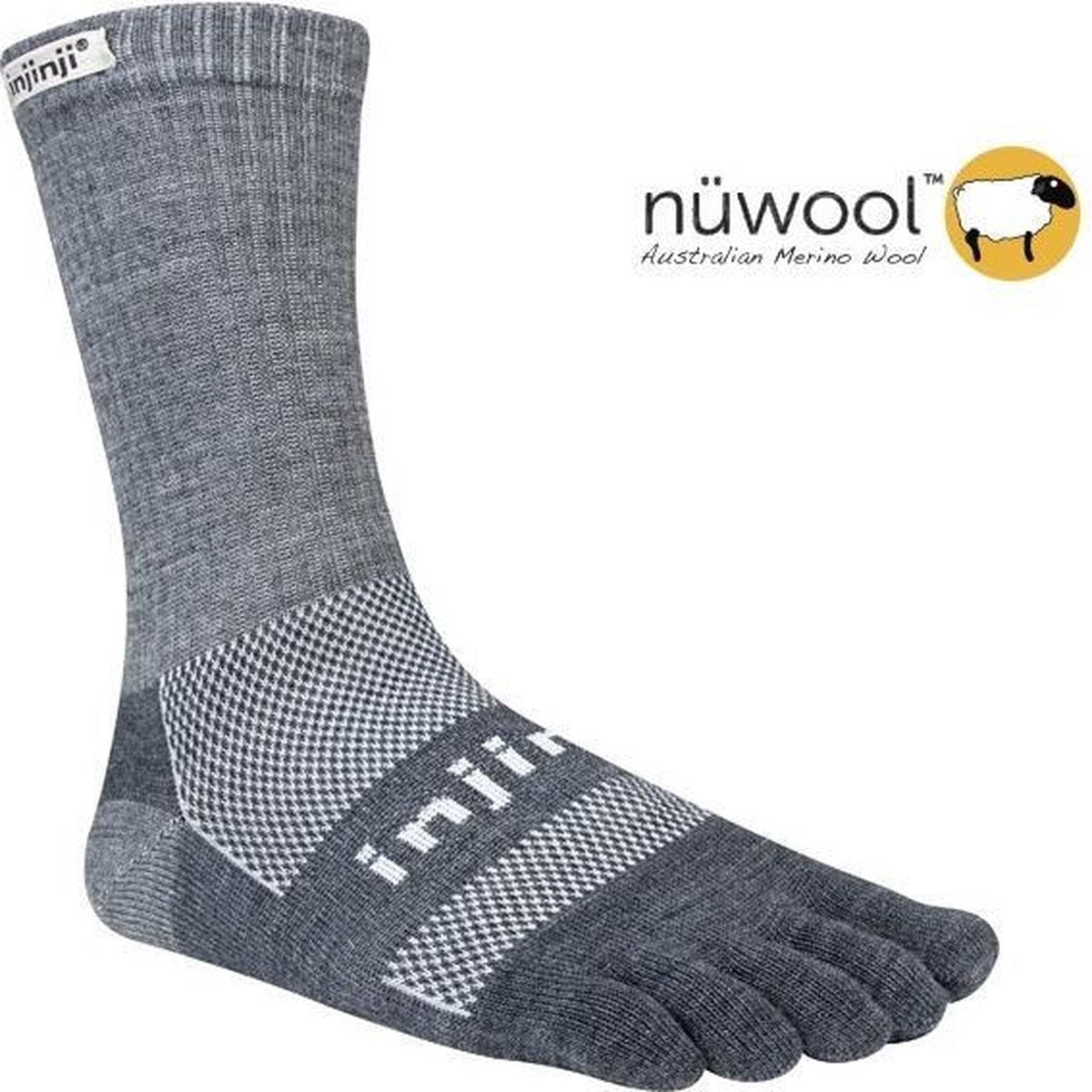 Injinji Outdoor Crew Nüwool Unisex 223370 - Meerkleurig charcoal Unisex - L=44