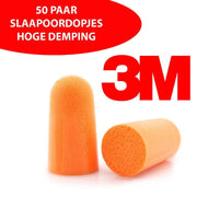 50 PAAR - 3M Slaapoordoppen - Hoge demping - 3M 1100 - Oordopjes om comfortabel mee te slapen