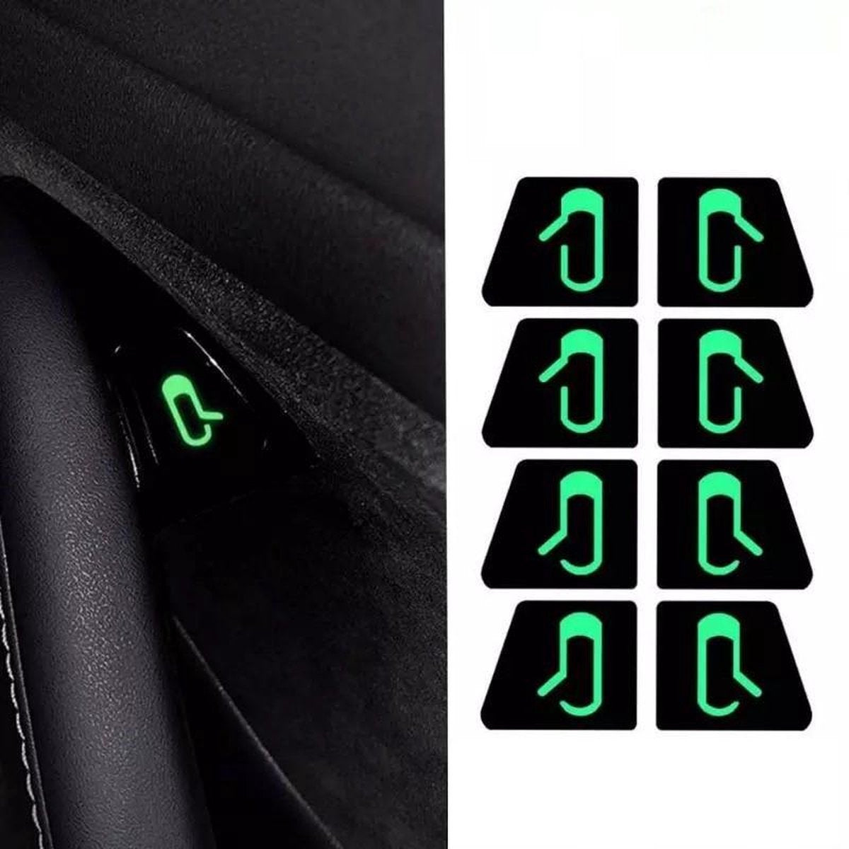 Tesla Model 3 Deurknoppen Stickers Vinyl Labels Auto Accessoires Interieur Deurknop – Fluor 8 stuks