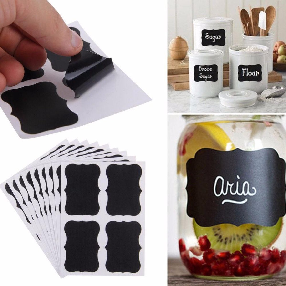 Hiden - 36x Krijtbord Stickers | Keuken