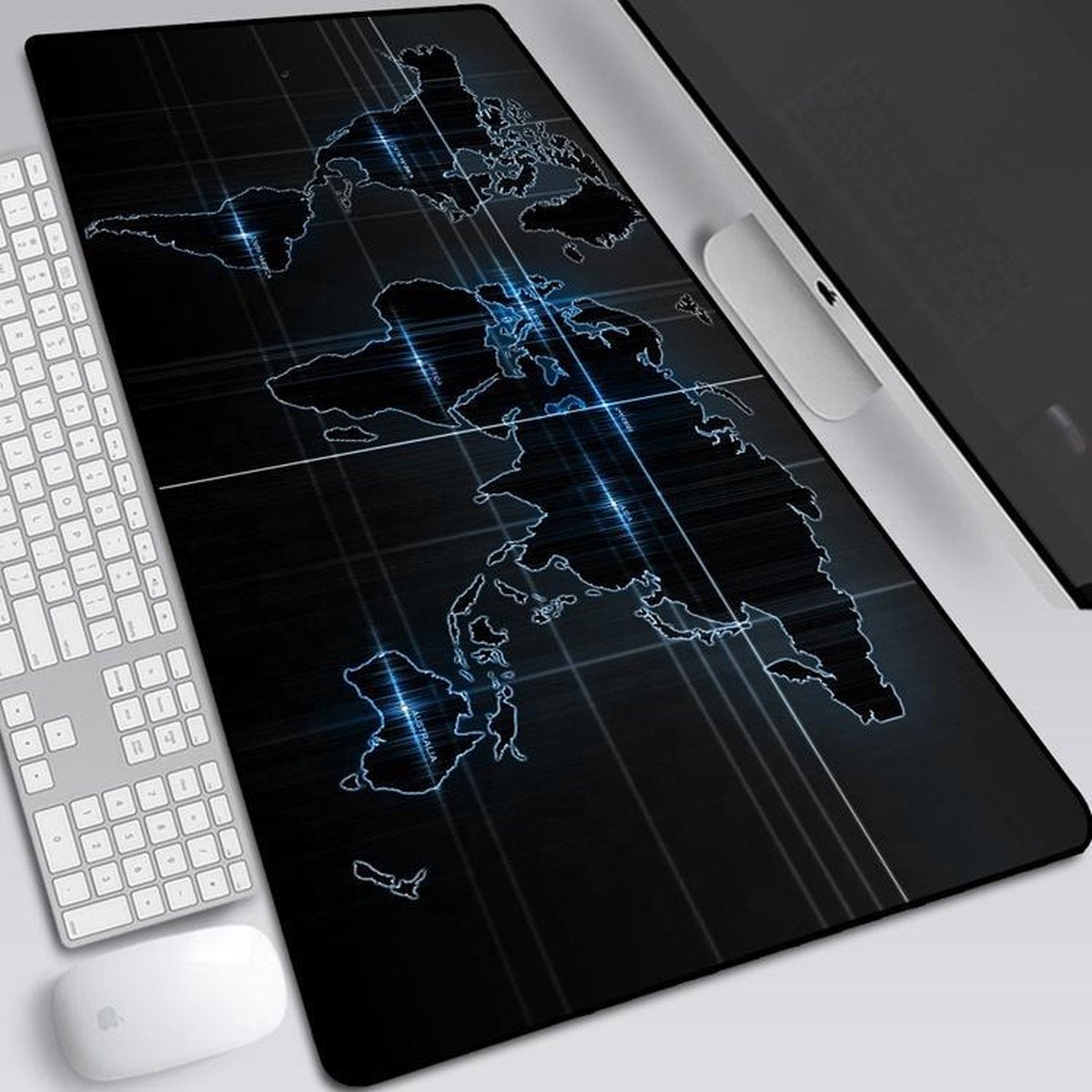 Muismat | Bureau Onderlegger | Mousepad | Muismat XXL | Muismat Gaming | 90 x 40 CM | Blue World